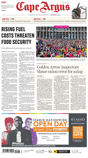 Cover of Cape Argus (PM Edition)