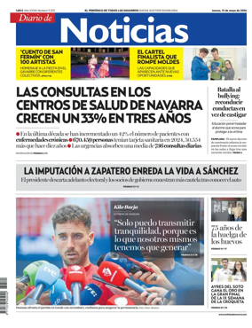 Cover of Diario de Noticias (Spain)