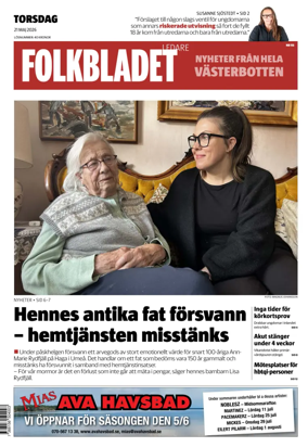 Cover of Folkbladet Vasterbotten