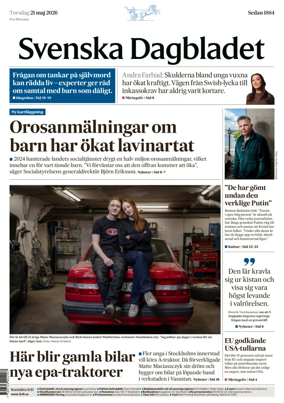 Cover of Svenska Dagbladet
