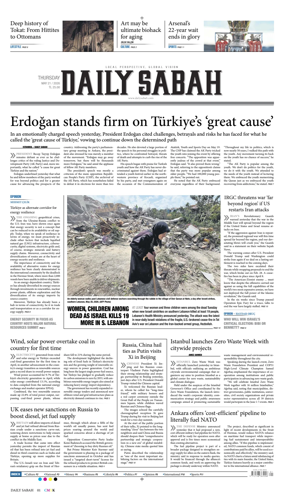 Cover of Daily Sabah (Turkey)