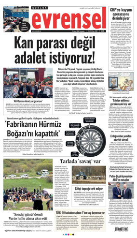Cover of Evrensel Gazetesi