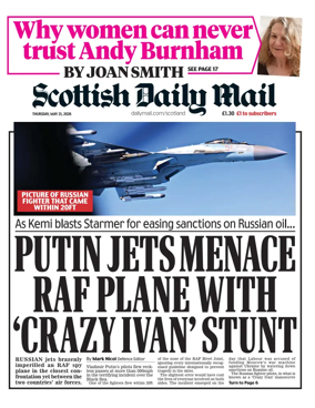 Cover of Scottish Daily Mail