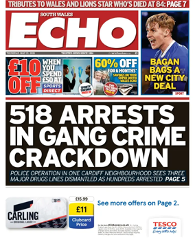 Cover of South Wales Echo