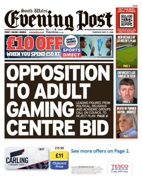 Cover of South Wales Evening Post