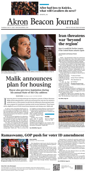 Cover of Akron Beacon Journal