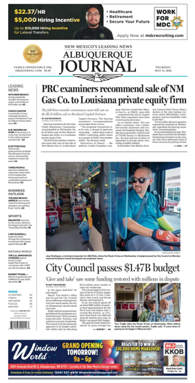 Cover of Albuquerque Journal