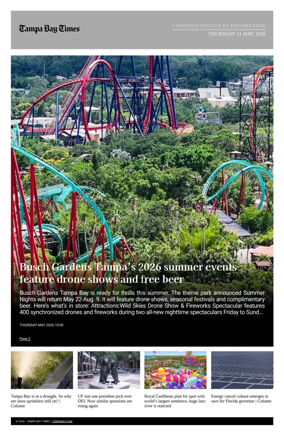 Cover of Tampa Bay Times TFP