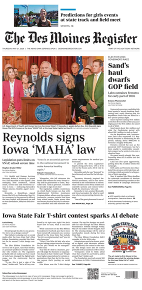 Cover of The Des Moines Register