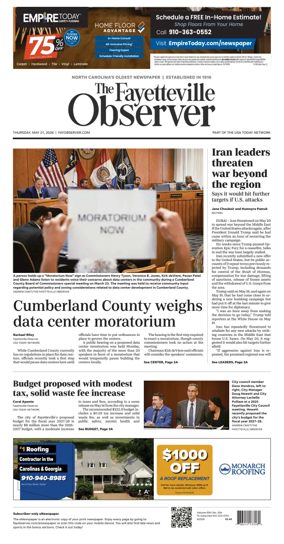 Cover of The Fayetteville Observer