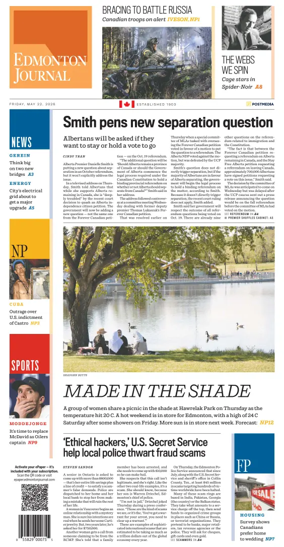 Cover of Edmonton Journal