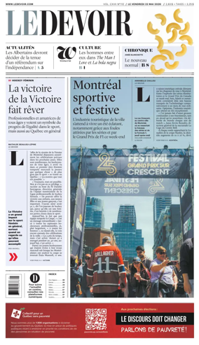 Cover of Le Devoir