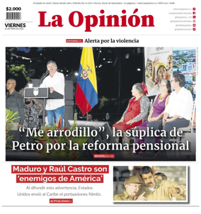 Cover of La Opinion