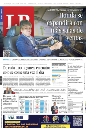 Cover of La Republica (Colombia)
