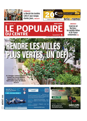 Cover of Le Populaire du Centre (Haute-Vienne)