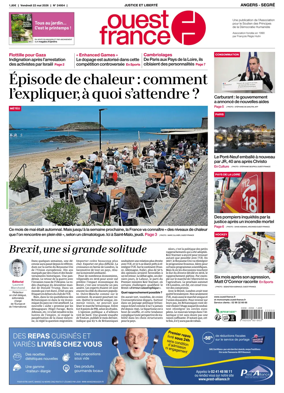 Cover of Ouest France (Angers / Segre)