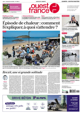 Cover of Ouest-France (Quimper Centre-Finistere)