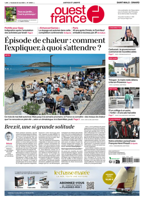 Cover of Ouest France (Saint-Malo)