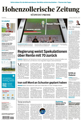 Cover of Hohenzollerische Zeitung