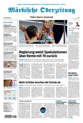 Cover of Markische Oderzeitung Eisenhuttenstadt