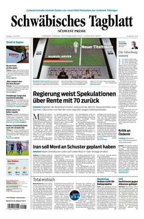 Cover of Schwabisches Tagblatt - Tubinger Chronik