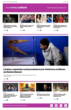 Cover of Euronews Culture and Sport (Portuguese)