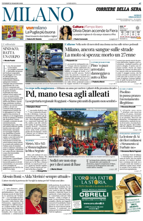 Cover of Corriere della Sera (Milano)