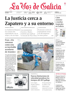 Cover of La Voz de Galicia (A Coruna)