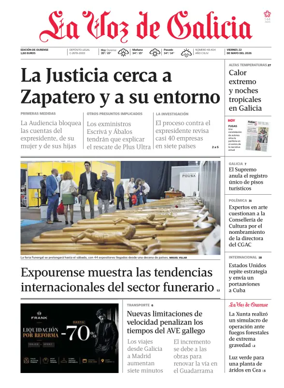 Cover of La Voz de Galicia (Ourense)
