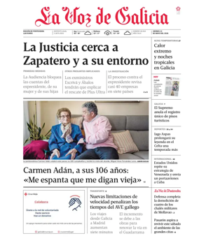 Cover of La Voz de Galicia (Pontevedra)