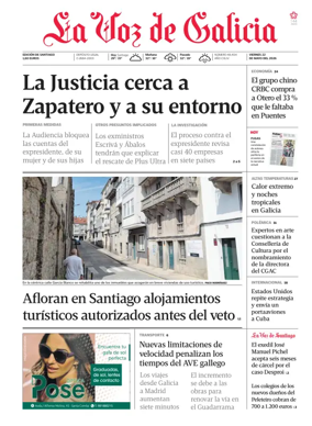 Cover of La Voz de Galicia (Santiago)
