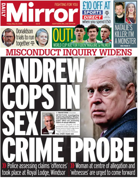 Cover of Daily Mirror (Northern Ireland)
