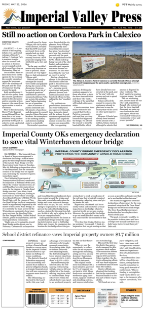 Cover of Imperial Valley Press