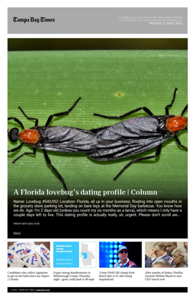 Cover of Tampa Bay Times TFP