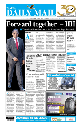 Cover of Zambia Daily Mail