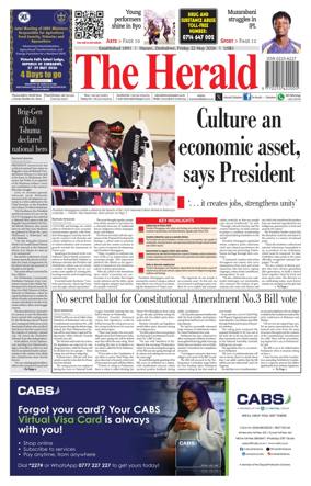 Cover of The Herald (Zimbabwe)