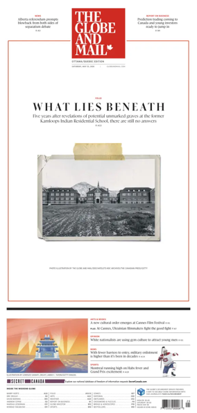 Cover of The Globe and Mail (Ottawa/Quebec Edition)