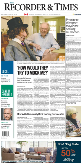 Cover of The Recorder & Times (Brockville)