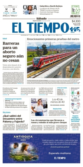 Cover of El Tiempo (Bogota)
