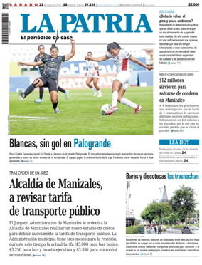 Cover of La Patria (Colombia)