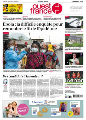 Cover of Ouest-France (Fougeres Vitre)