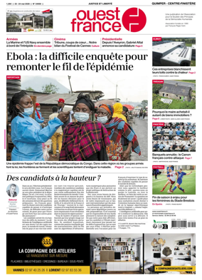 Cover of Ouest-France (Quimper Centre-Finistere)
