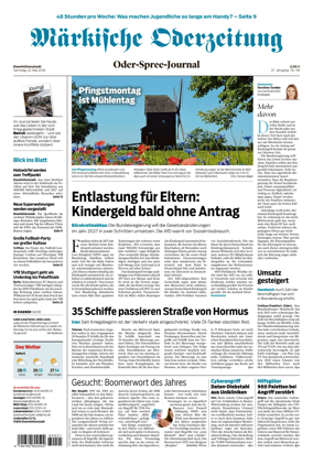 Cover of Markische Oderzeitung Eisenhuttenstadt