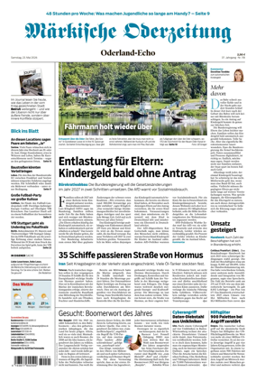 Cover of Markische Oderzeitung Oderland-Echo