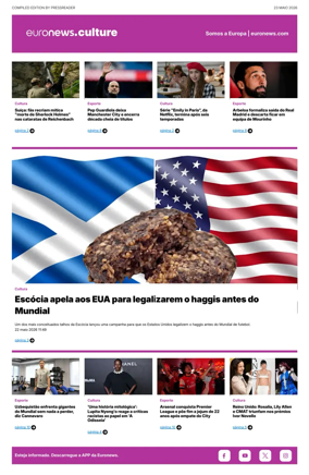 Cover of Euronews Culture and Sport (Portuguese)