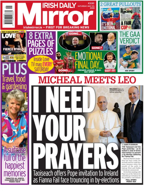 Cover of Irish Daily Mirror