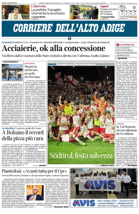 Cover of Corriere dell'Alto Adige