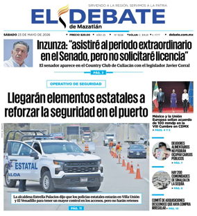 Cover of El Debate de Mazatlan