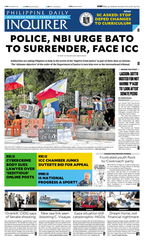 Cover of Philippine Daily Inquirer