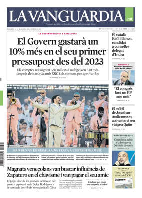 Cover of La Vanguardia (Catala)